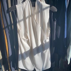 CAbi White Sleeveless Blouse